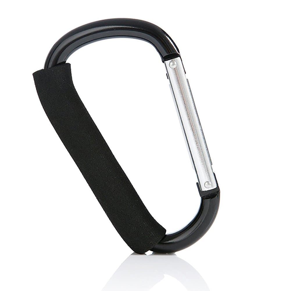 Chubbypapa Extra Large 16cm (6.2") Strong Buggy Carabiner Stroller Hook Mummy Clip Pram Pushchair Grocery or Diaper Bags Holder Aluminium Alloy Hook for Stroller - 1pcs