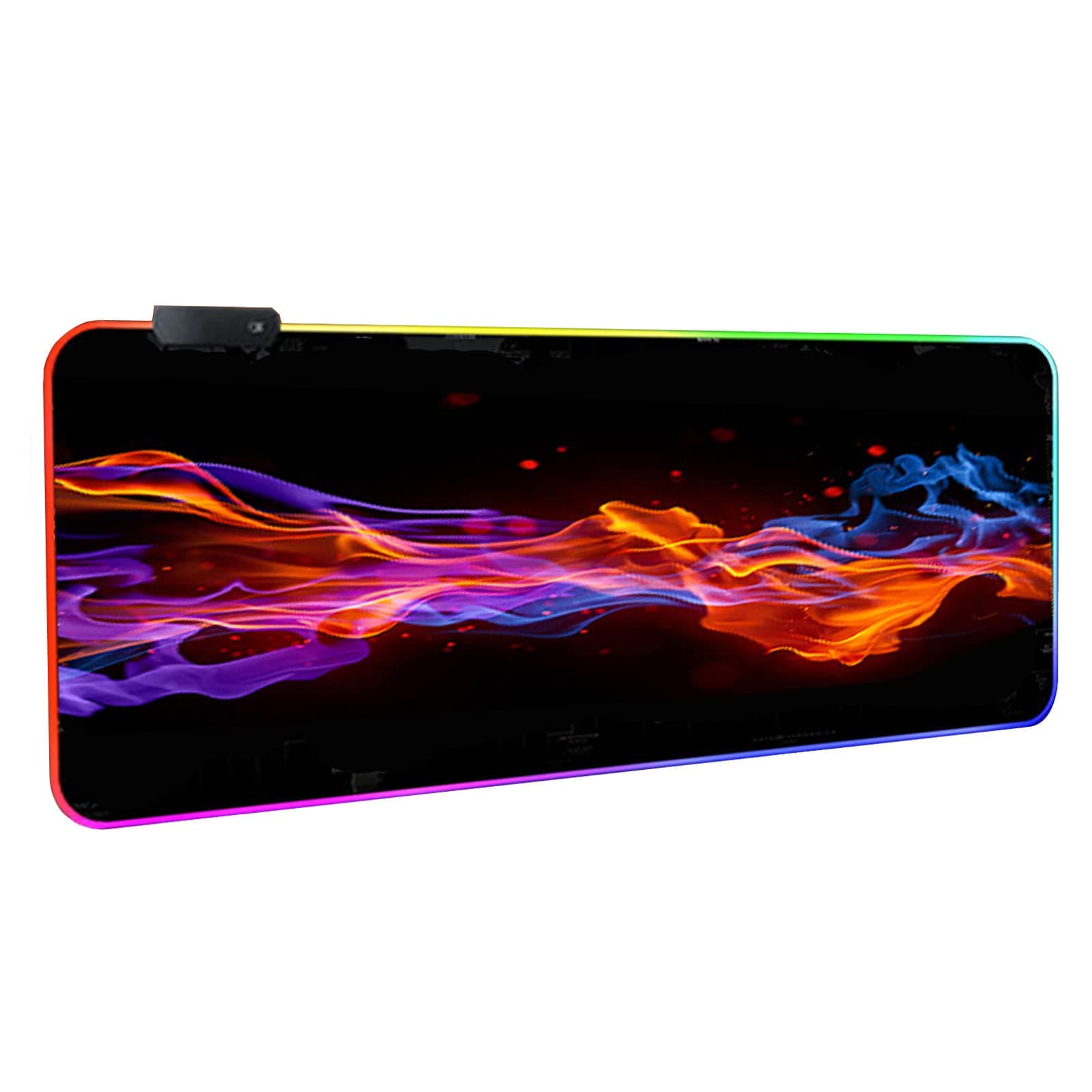 SEAEYES RGB Gaming Mouse Pad, Extra Large LED Extended Mousepad with 14 Lighting Modes, Anti-Slip Rubber Base, 800x300mm Desk Mat for PC Computer and Keyboard (Passionate)