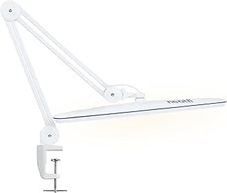 Neatfi XL 2,200 Lumens 20W LED Task Lamp – 23” Ultra-Wide Head | 182 SMD LEDs | 4 Brightness Levels | 3 Light Modes | Eye-Caring, Glare-Free | Adjustable Arm (White, CCT with Clamp)