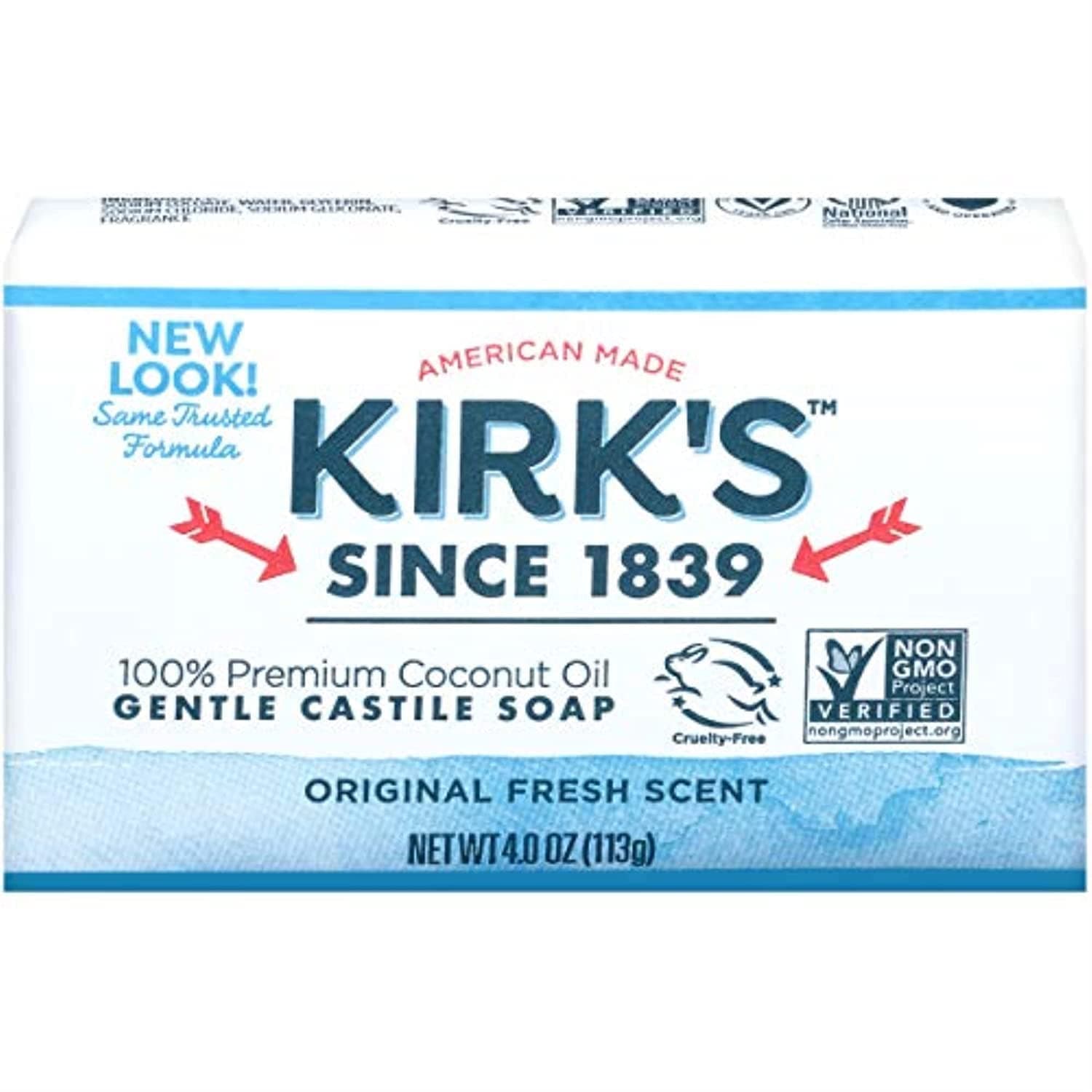Kirk's Castile: Coco Castile Bar Soap, Original 4 oz (2 pack)