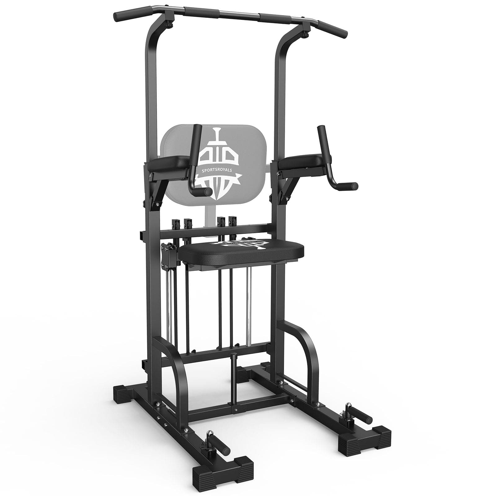 Sportsroyals Power Tower Pull Up Bar Station, 450LBS Stable Pull Up Dip Station for Home Gym Strength Training Equipment