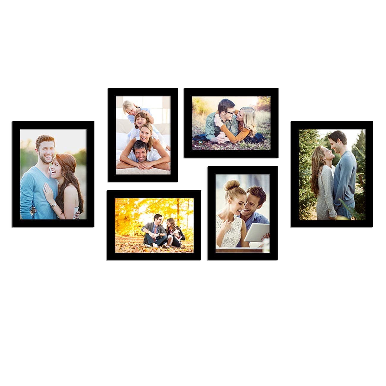 Art Street Photo Frame Wall Set Of 6 Black Rectangular Picture Frame For Home And Office Decoration Size -5X7,6X8 Inches Eco Series(Aspwteco23271),Medium Density Fibreboard;Synthetic Wood;Plexiglass