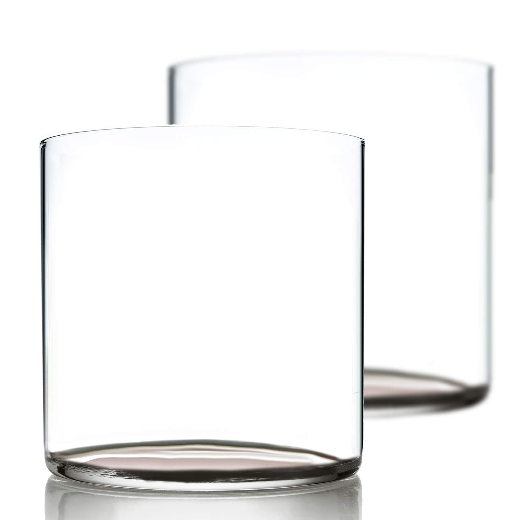 "Bare Ultra Thin Cocktail Glasses 12-ounce Double Old Fashioned Whiskey Glasses - Bar Set for use as Mixed Drinking Cup - Bourbon Tumblers, or Minimalist H20 Water Drinking Glass - (2)