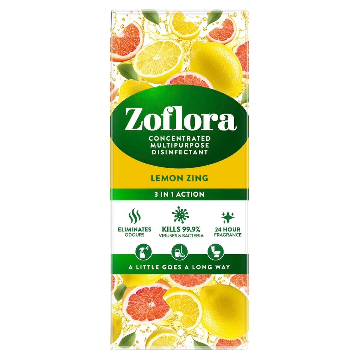 Zoflora, Multipurpose Concentrated Disinfectant, Lemon Zing, 500ml