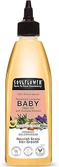 Rosemary Baby Hair Oil for Hair Growth, 100% Pure & Natural Organic, Nourishment with Avocado, Coconut, Olive & Almond Oils, Dermatologist & Pediatrician Tested for Healthy Scalp, 225ml