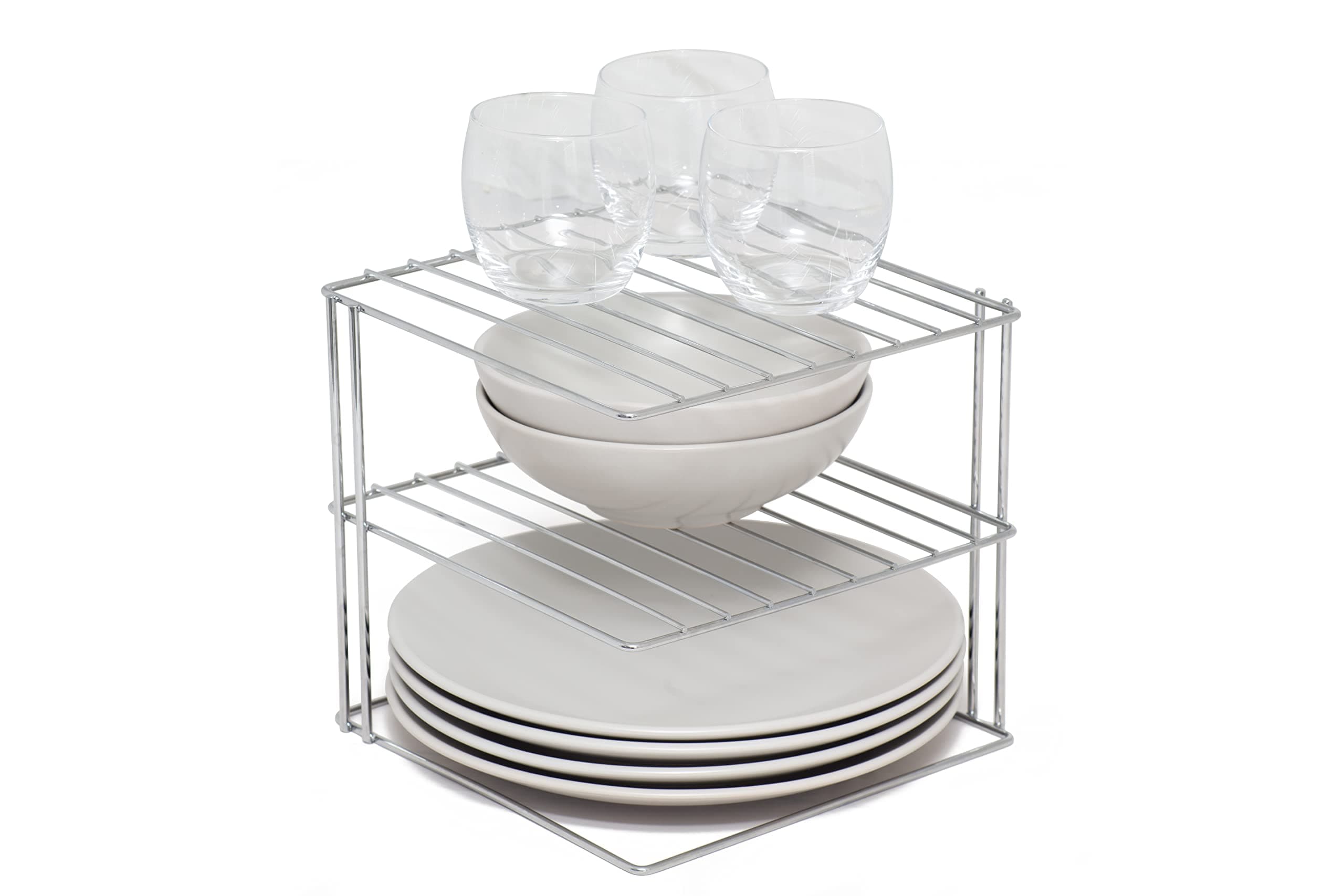 3 Tier Plate Rack - Cupboard Organiser – Chrome
