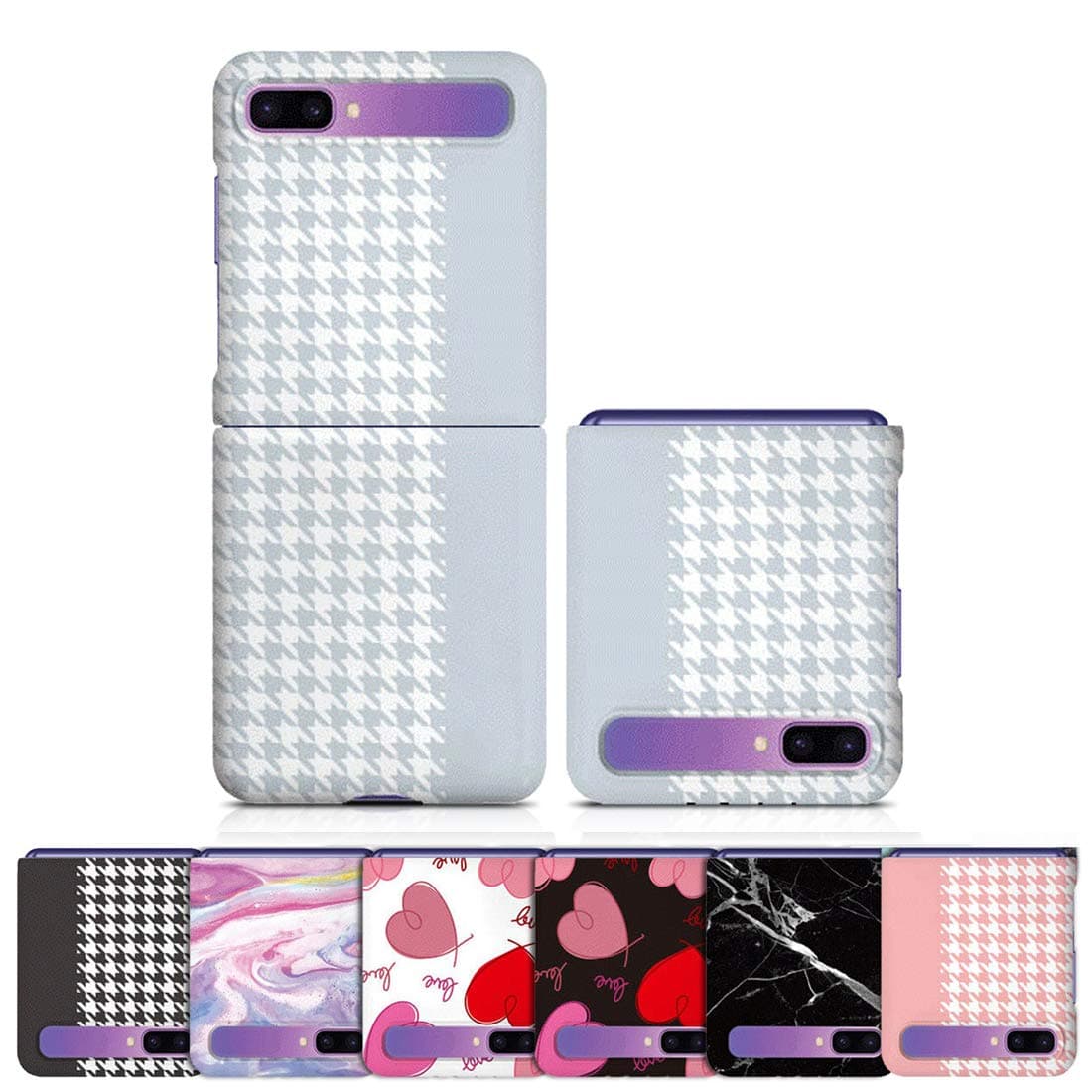for Samsung Galaxy Z Flip Case Cover Mosaic Pattern Custom [Slim Fit] Protective Polycarbonate Hard Shell PC Transparent Cover
