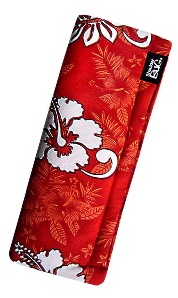 Seat Belt Shoulder Pad Hibiscus Red