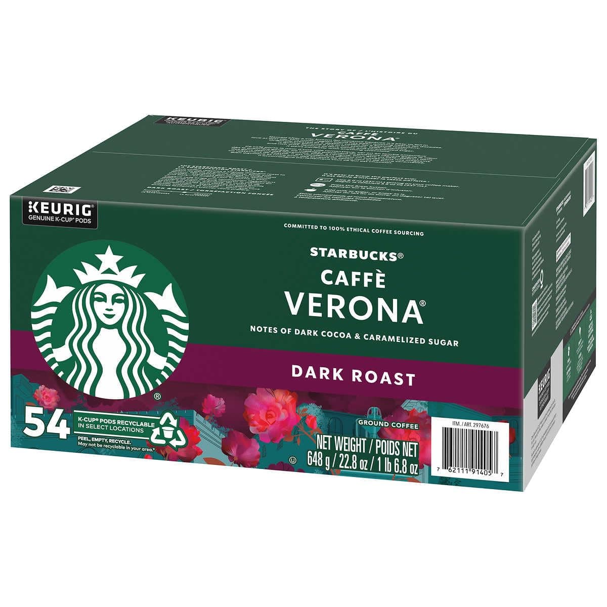 Caffe Verona, Dark, K-Cup Portion Pack for Keurig K-Cup Brewers 54-Count