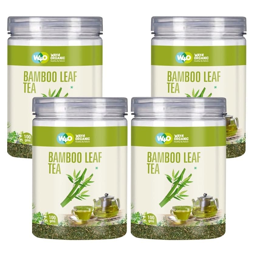 Way4Organic Bamboo Leaf Tea 100 g Canister Pack (Pack of 4)
