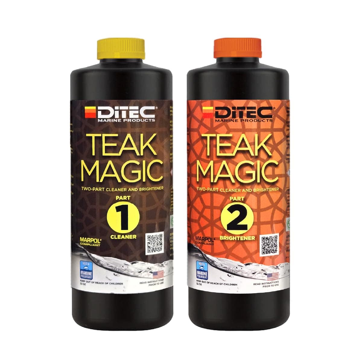 DITEC Teak Magic, Two-Step Gel Teak Cleaner and Brightener, Restores Wood Without Sanding