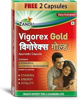 GENONE Zandu Vigorex Gold Ayurvedic Daily Energy Booster -Pack of 12 Capsules, 2 Count