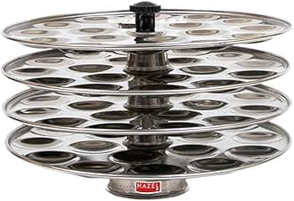 HAZEL Idli Maker Stainless Steel | Mini Idli Maker Set of 4 | Idli Stand for 72 Idlis for Daily Usage