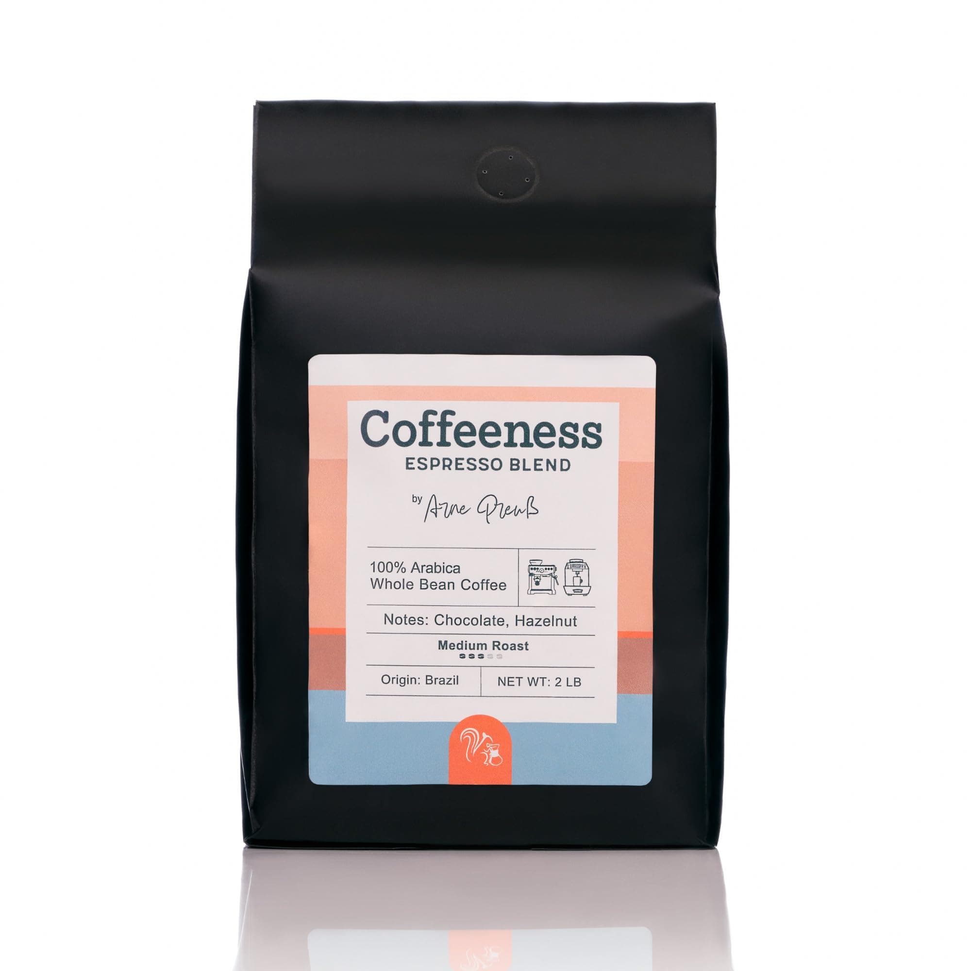Espresso Blend Whole Bean Coffee – Chocolate & Hazelnut Notes, Medium Roast, Well-Balanced 100% Arabica from Brazil, Fresh Roast in Brooklyn, 2 LB
