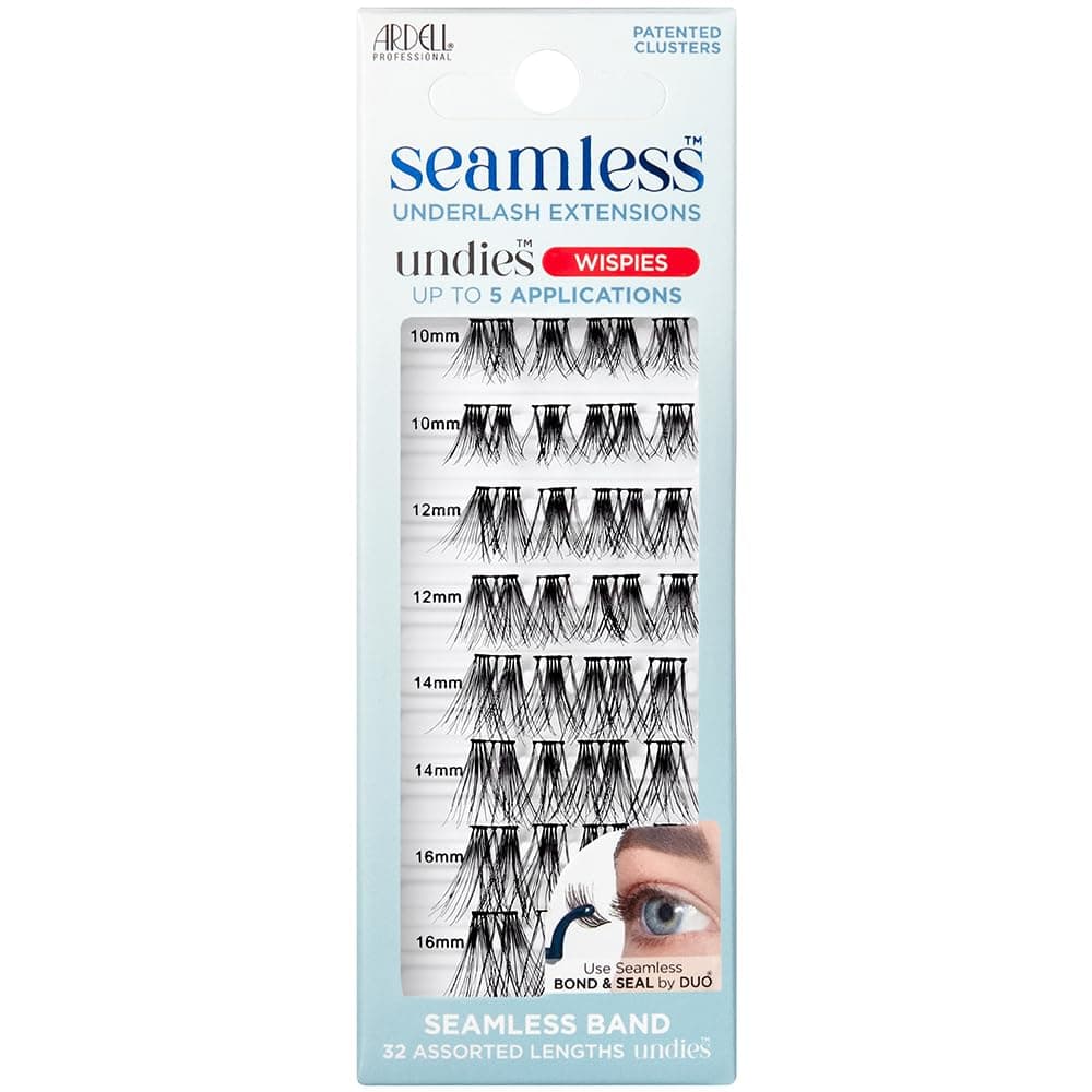 Ardell Seamless Eyelash Extensions Refill Kit, Wispies - 32 Assorted Cluster Lengths, Customizable DIY Lash Clusters for Natural Look Lashes