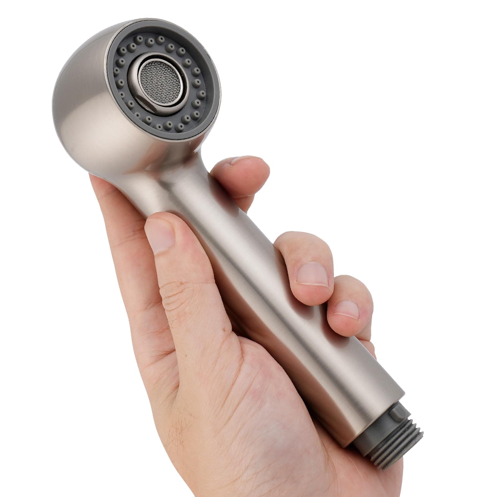 Pull Out Sink Sprayer Head Replacement, 2 Function Kitchen Sink Faucet Head, G1/2 or 13/16 Inch Thread Faucet Head Kitchen Tap Sprayer Spout, Brushed Nickel