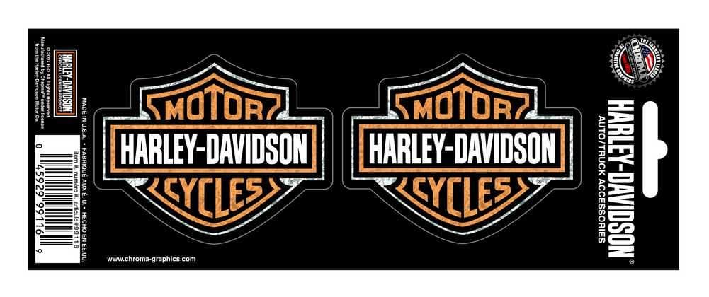 Chroma Graphics Harley Davidson Bar & Shield Twin Set Sticker Decal