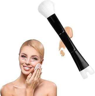 Nose Contour Brush, U Shaped Makeup Brush Dual End Nose Contour Brush Pro Contour Duo Brush for Sculpting and Defining Nose Cheek Bones Contour (Black, White)