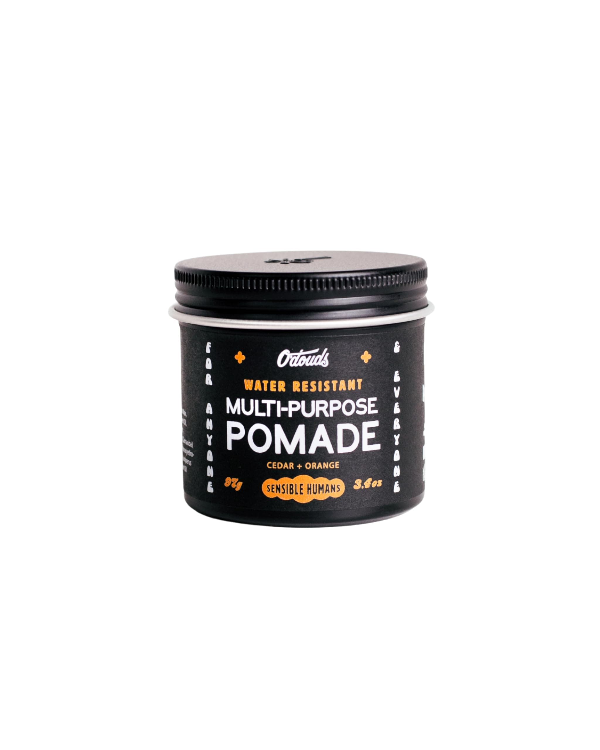 Multi-Purpose Pomade - Water-Resistant Styling Pomade for Men - Natural, Plant-Based Ingredients - Firm hold with Medium to High Shine - Cedarwood & Orange Scent (3.4oz)