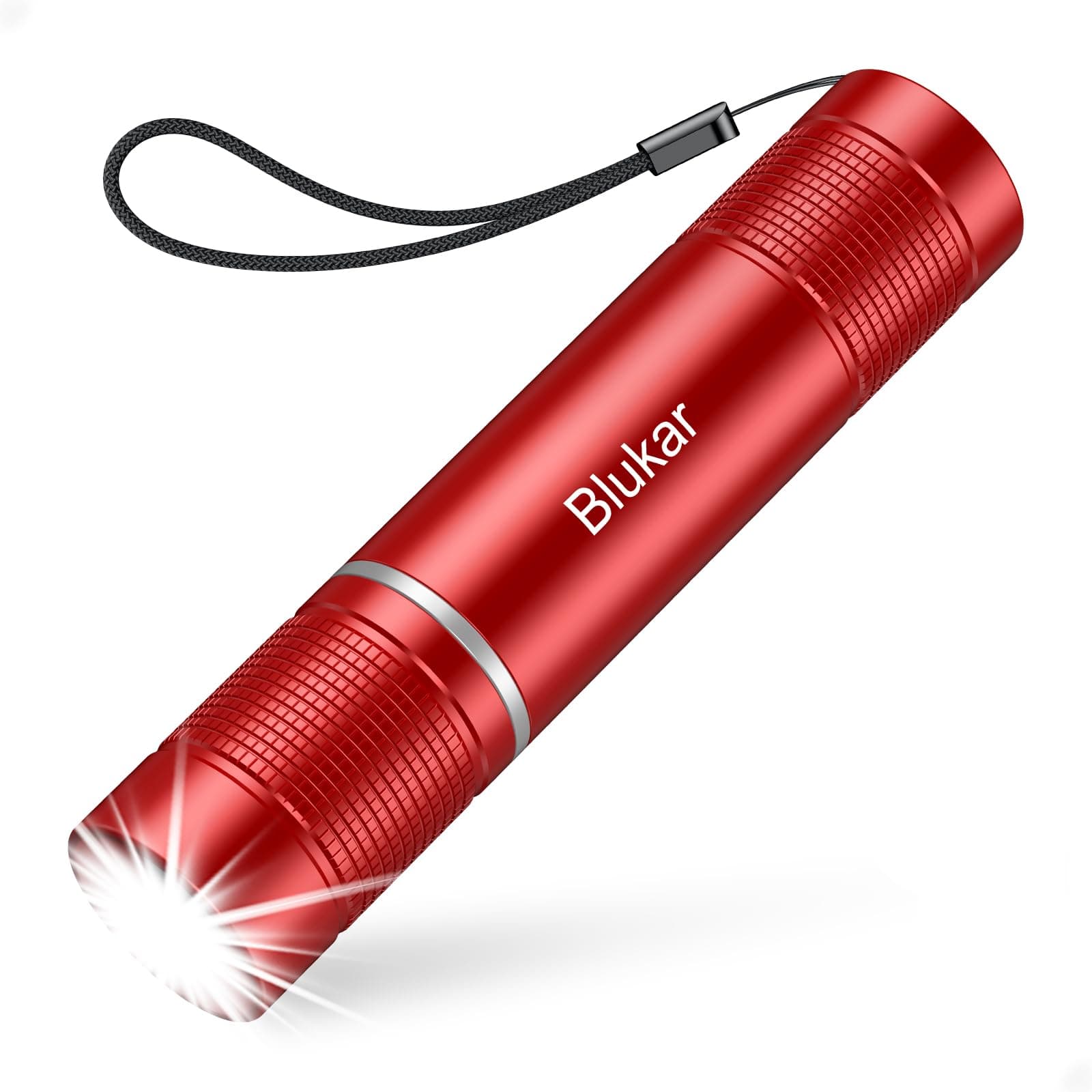 Flashlight Rechargeable,2000L High Lumens Tactical Flashlight,Super Bright Small LED Flash Light-Zoomable,Adjustable Brightness,Long Lasting for Camping,Outdoors,Christmas Gifts Men&Women-Red