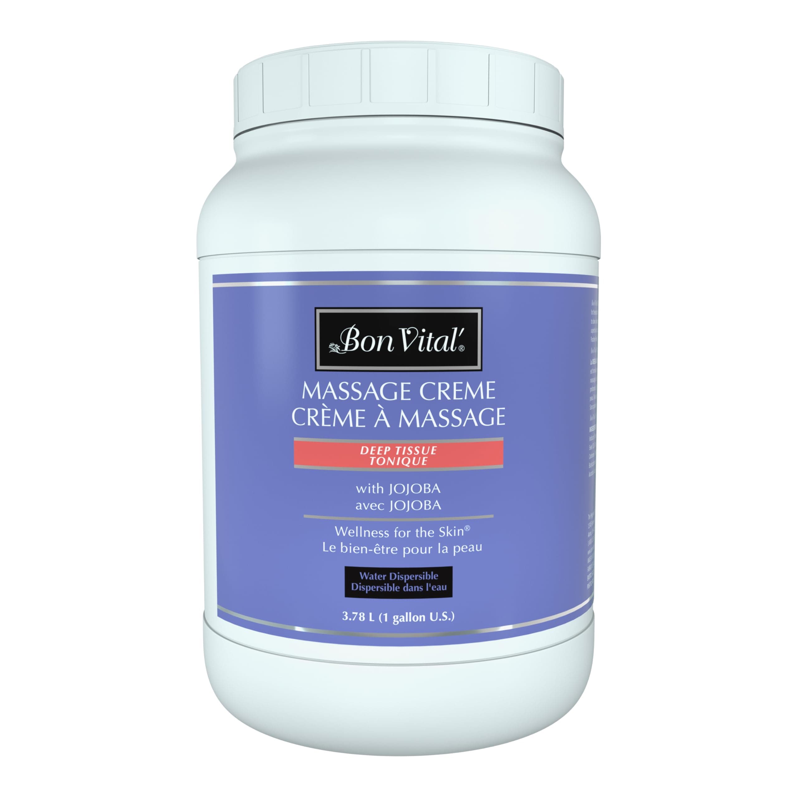 Deep Tissue Massage Creme, 1-Gallon Container, Lightweight Non-Greasy Formula for All Skin Types, Ideal for Deep Muscle Manipulation, Hydrating Massage Lotion for Spa and Home Use