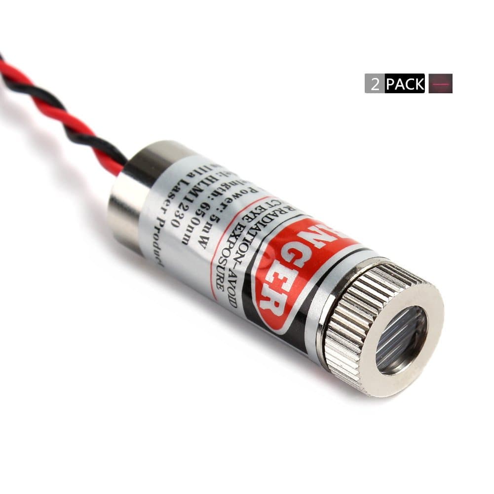 2 Pcs Focusable Laser Module 650nm 3-5V (Line Laser)