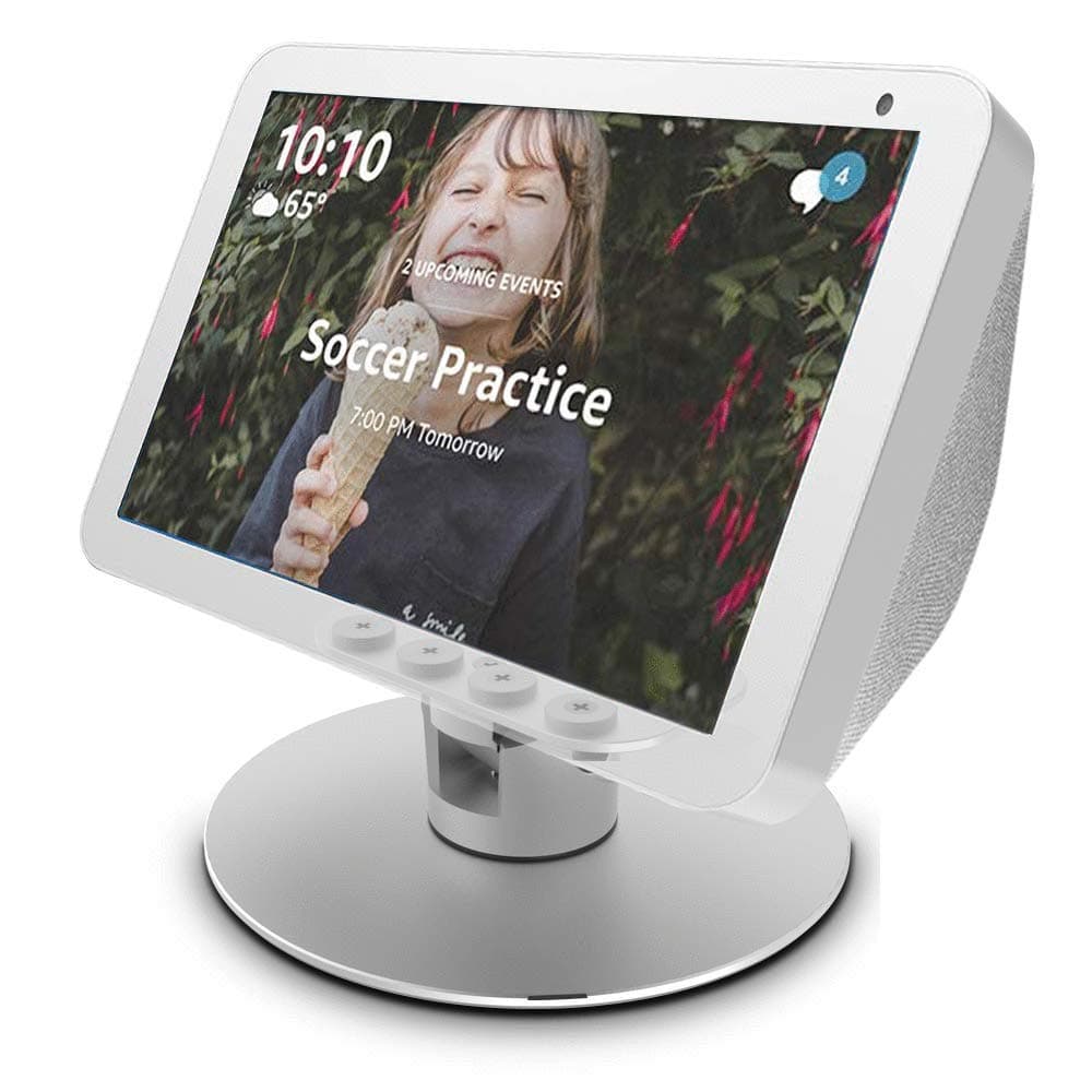 ATOPHK Adjustable Stand only for Echo Show 8 / Echo Show 8 (2nd Gen), Tilt + Swivel Stand，aluminum stand with 8 magnets Silver