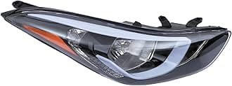 Right Headlight 921023Y500 HY2503187 Passenger Side Headlamp Assembly Front 【LED Model】 For Hyundai Elantra 2014 2015 2016 Black (Right)