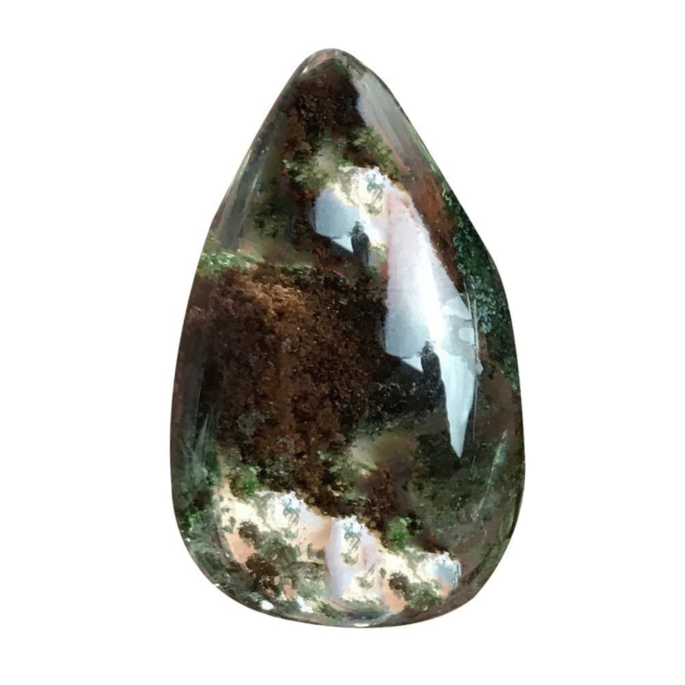 aite Natural Ghost Phantom Quartz Crystal Gem Specimen Healing Stone Pendant for Home Decora and Jewelry Making
