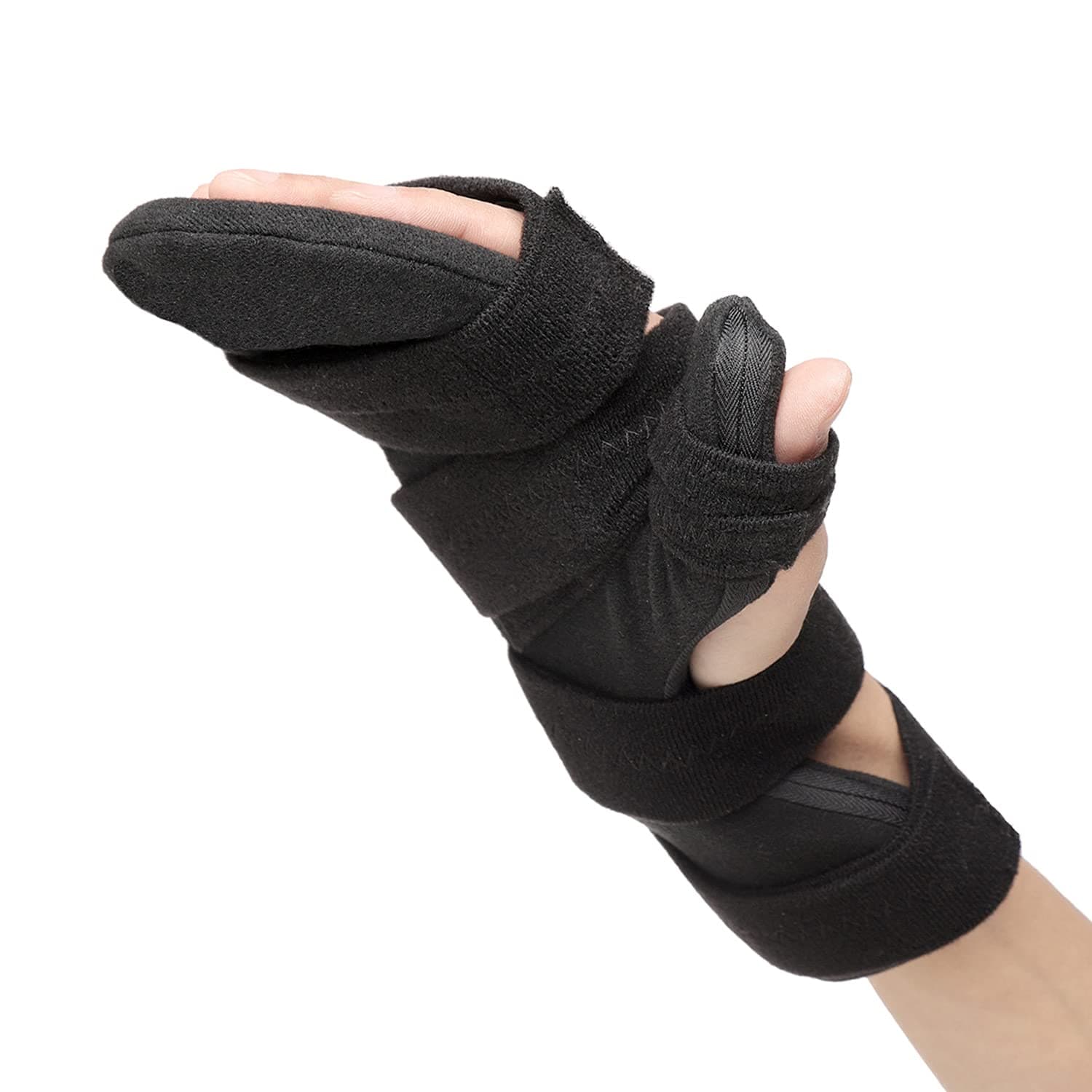 Resting Hand Brace, Soft Stroke Hand Splint Night Support for Finger Contractures, Hand Immobilizer for Carpel Tunnel Wrist Pain, Muscle Atrophy, Arthritis, Tendonitis, Metacarpal Breaks