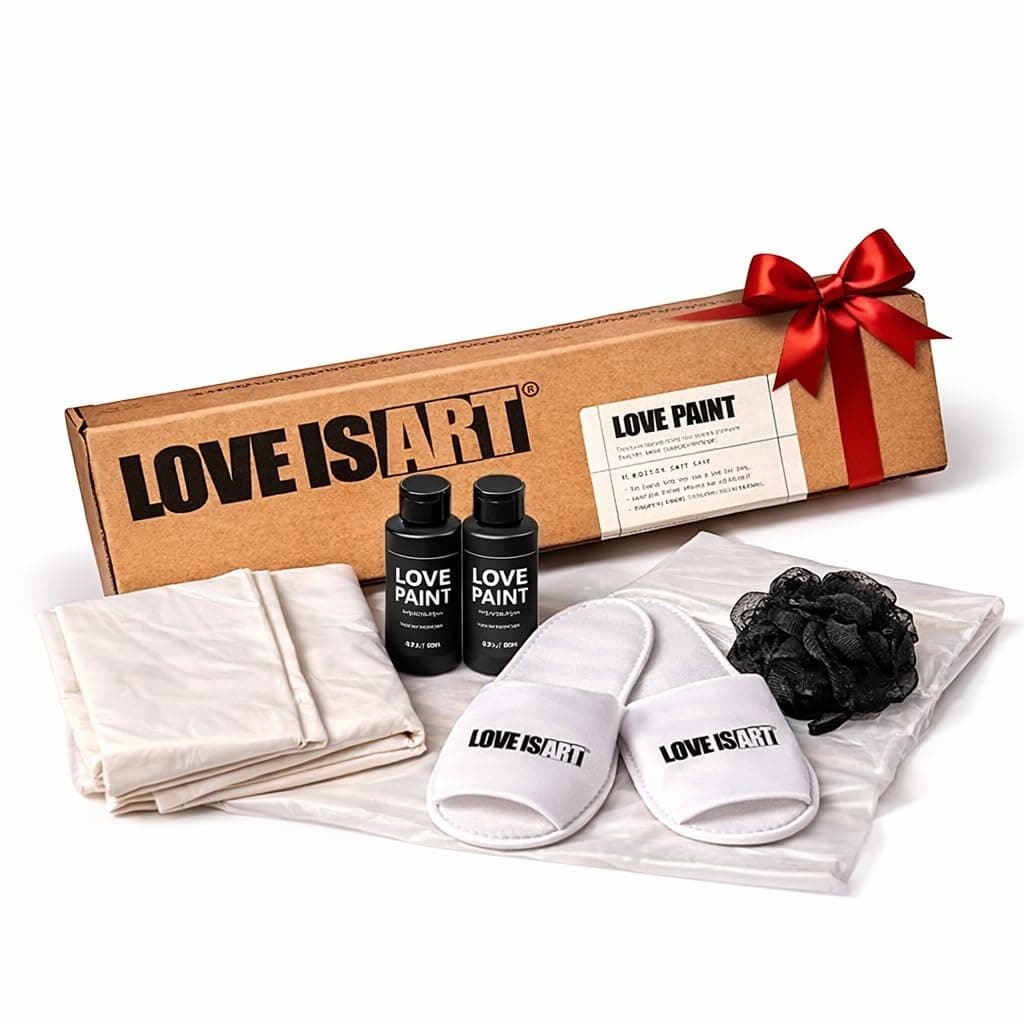 Love is Art - The Original Couples Paint Kit for Date Night - Romantic Anniversary Engagement Gifts for Couples, Wedding & Engagement Gifts for Him & Her, DIY Canvas Art Experience