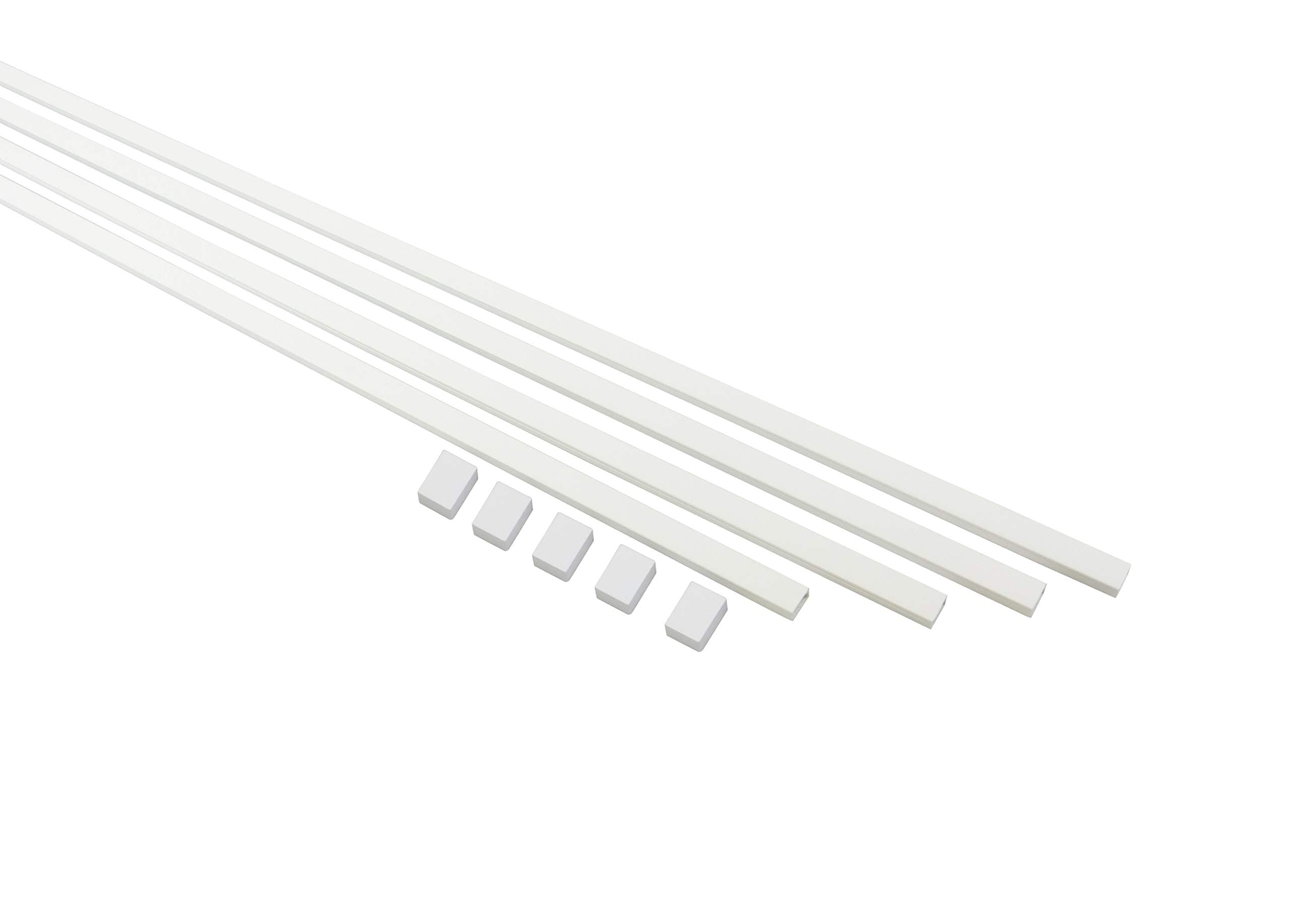 10 ft Cable Raceway Kit for Cord Hiding White Each Strip 0.78 x 0.39 x 30 in