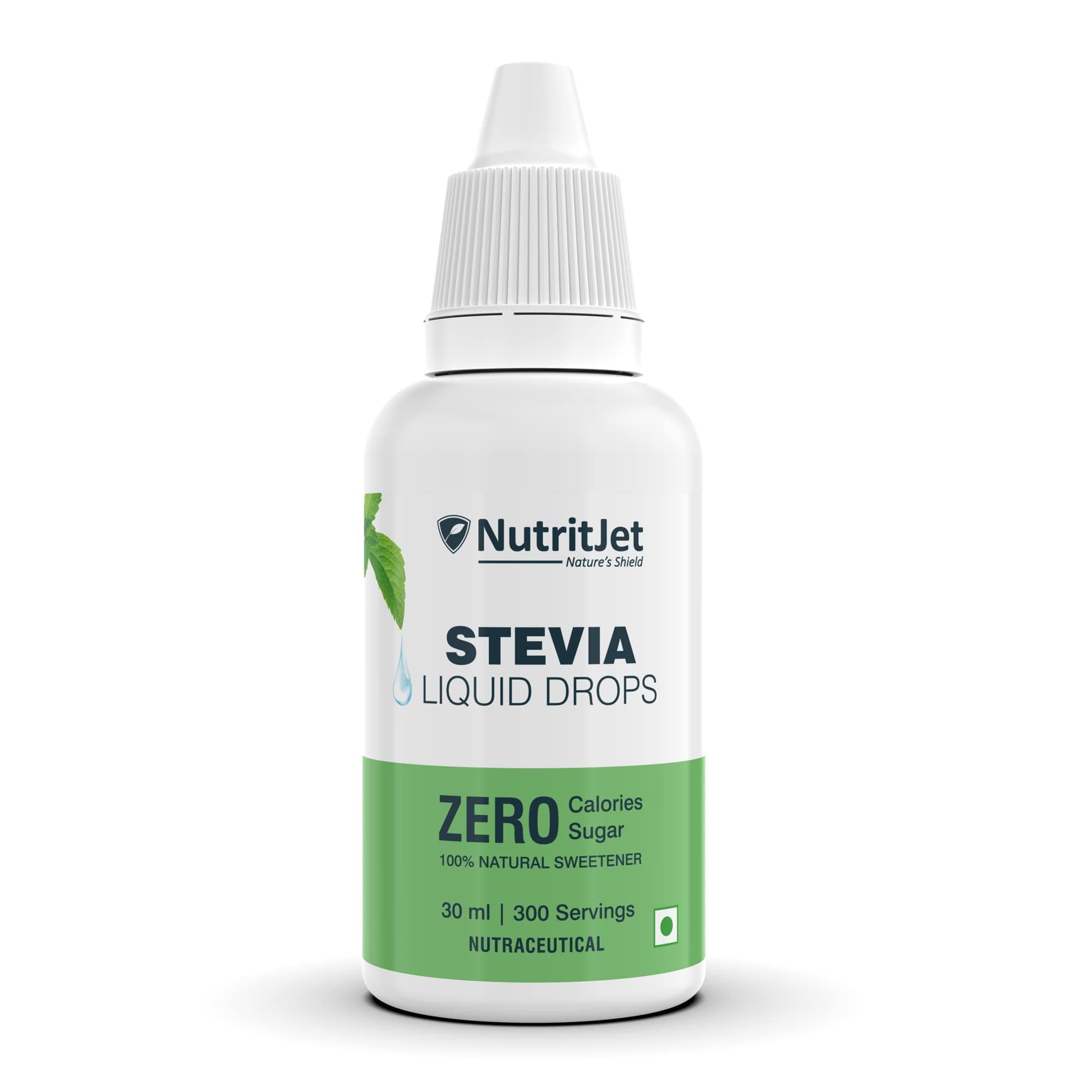 NutritJet Stevia Liquid Drops Natural - Zero Calories & Zero Carbs, Sugar Substitute Great for Weight Control - 30ml