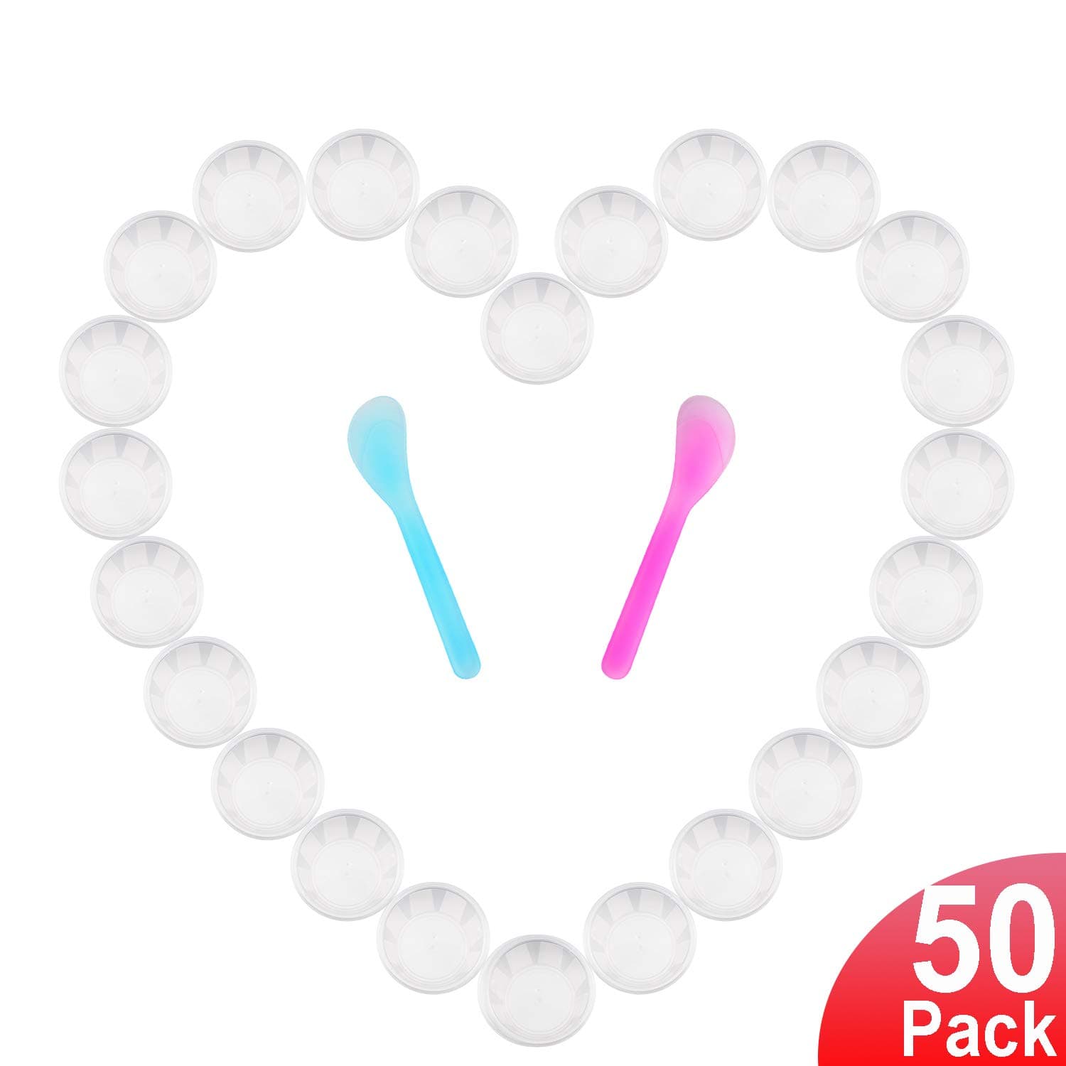 VeleGO Plastic Containers with Lids (50 Pack,4 Ounce) Plastic Storage Containers with Airtight Lids - Great for Slime, Sauce, Finger Foods, Purees, Snacks| BPA-Free| Stackable | Freezer | Leakproof |