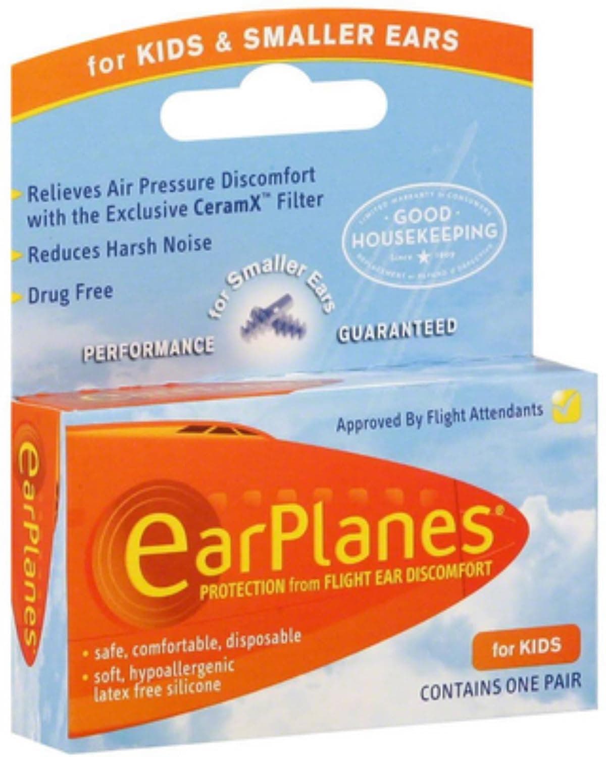 EarPlanes Ear Plugs Kid's Small Size 1 Pair (Pack of 7)