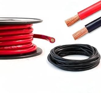 Hi-Flex Battery Cable 16mm² - 95mm² Black & Red PVC Heavy Duty Flexible Copper Welding Wire Starter Inverter Cable (60mm, 415 Amps, Red, 2 Metre)