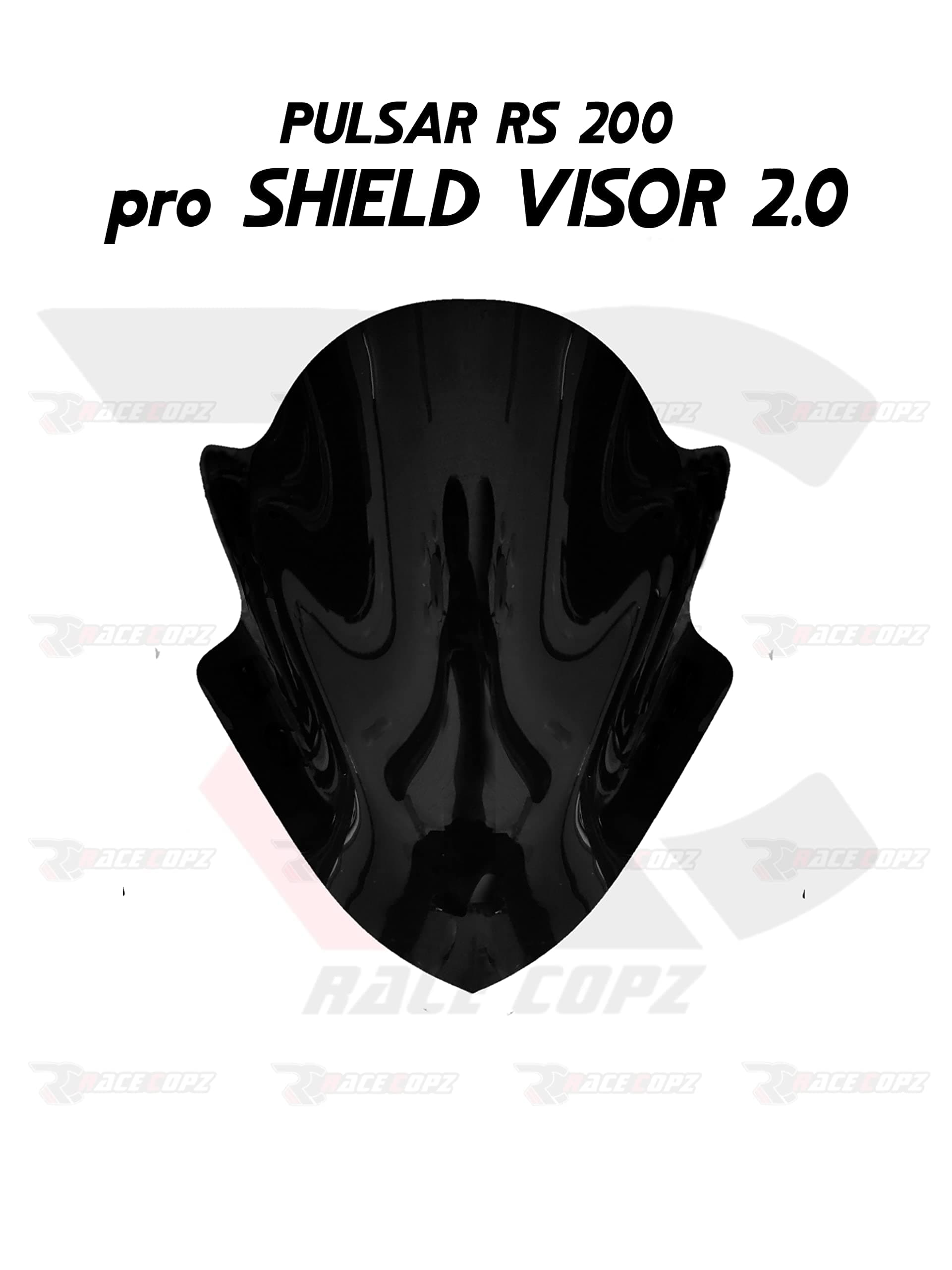 Windscreen Windshield pro Shield Visor 2.0 for Pulsar RS 200,Ninja (Black)