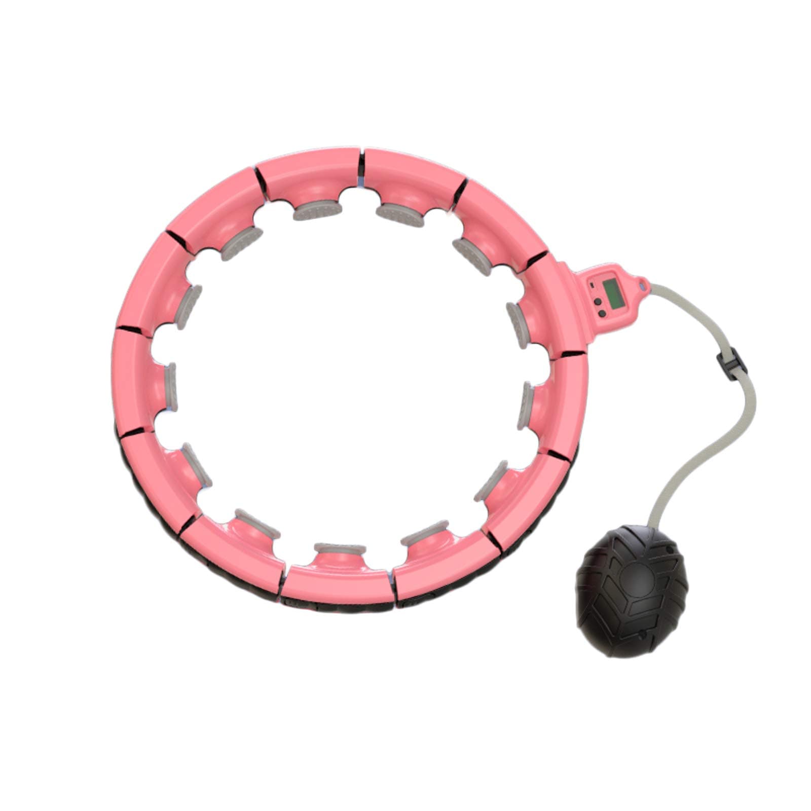 Smart Hoola Hoop,16 Sections Detachable Rotating Balls Adjustable Hula Hoop Suitable For Abdominal And Waist Exercises Of Beauty And Massage-Pink 16 sections
