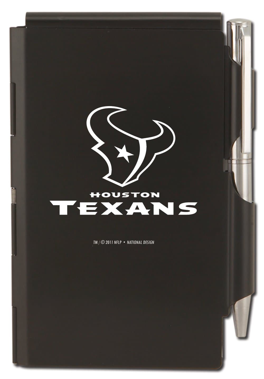 Houston Texans Engraved Metal Pocket Notes in box, Black with White Imprint (12021-1ZG)