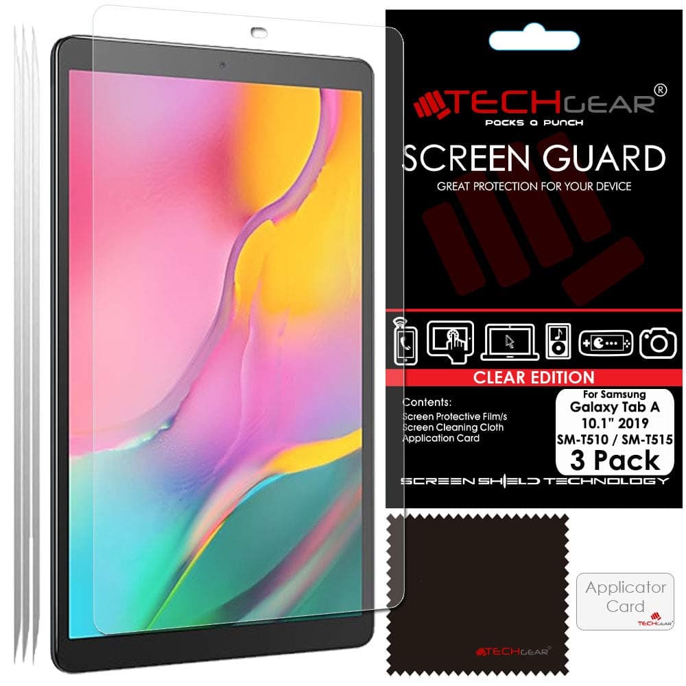 TECHGEAR [Pack of 3 Screen Protector for Samsung Galaxy Tab A 10.1" 2019 (SM-T510 / SM-T515), Ultra CLEAR Screen Protector Guard Cover