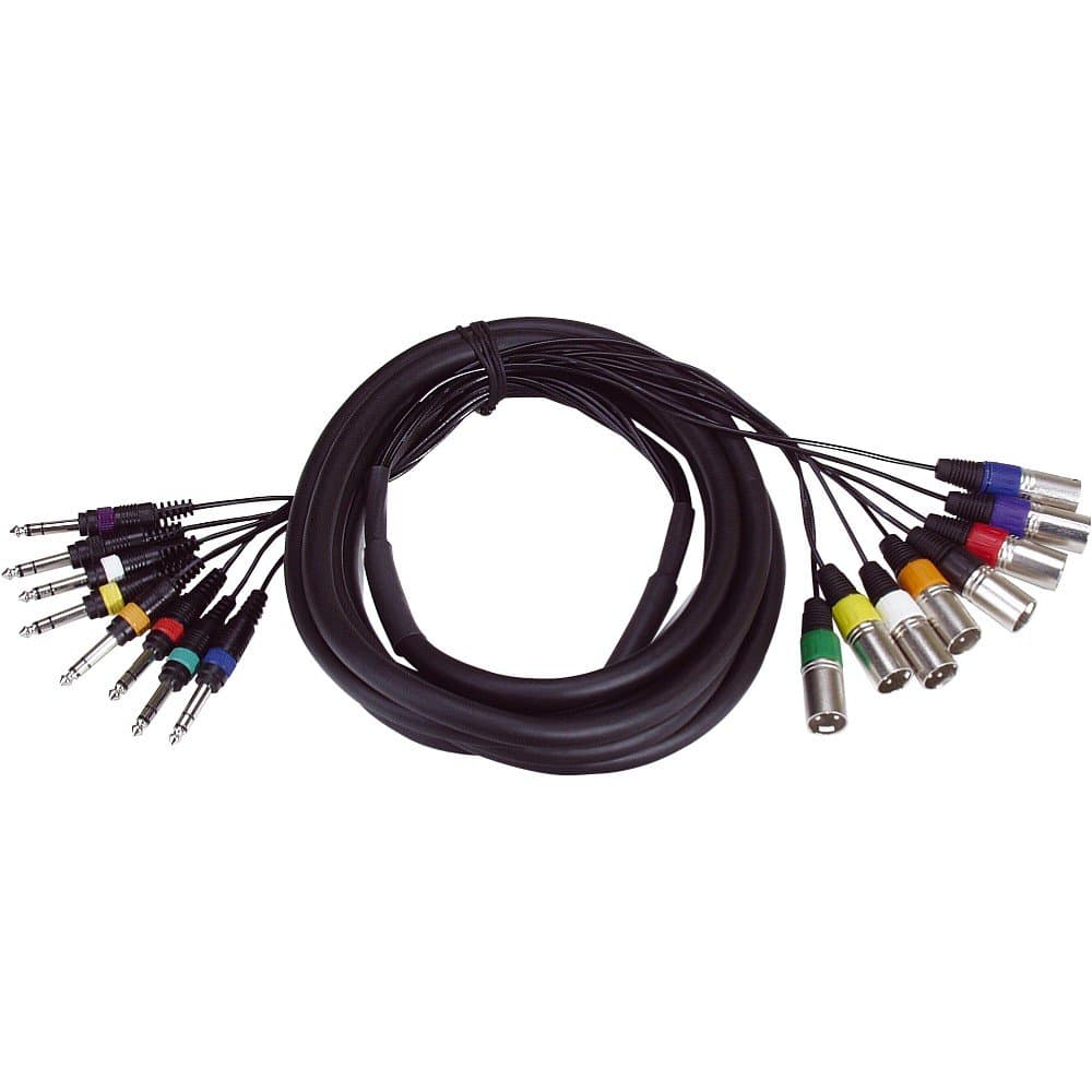 Adam Hall Cables 3 Star Loom 8 MV 0500 Studio Loom Cable | Adam Hall® 8 XLR Male x 8 Jack TRS | 5 m / 15 Ft