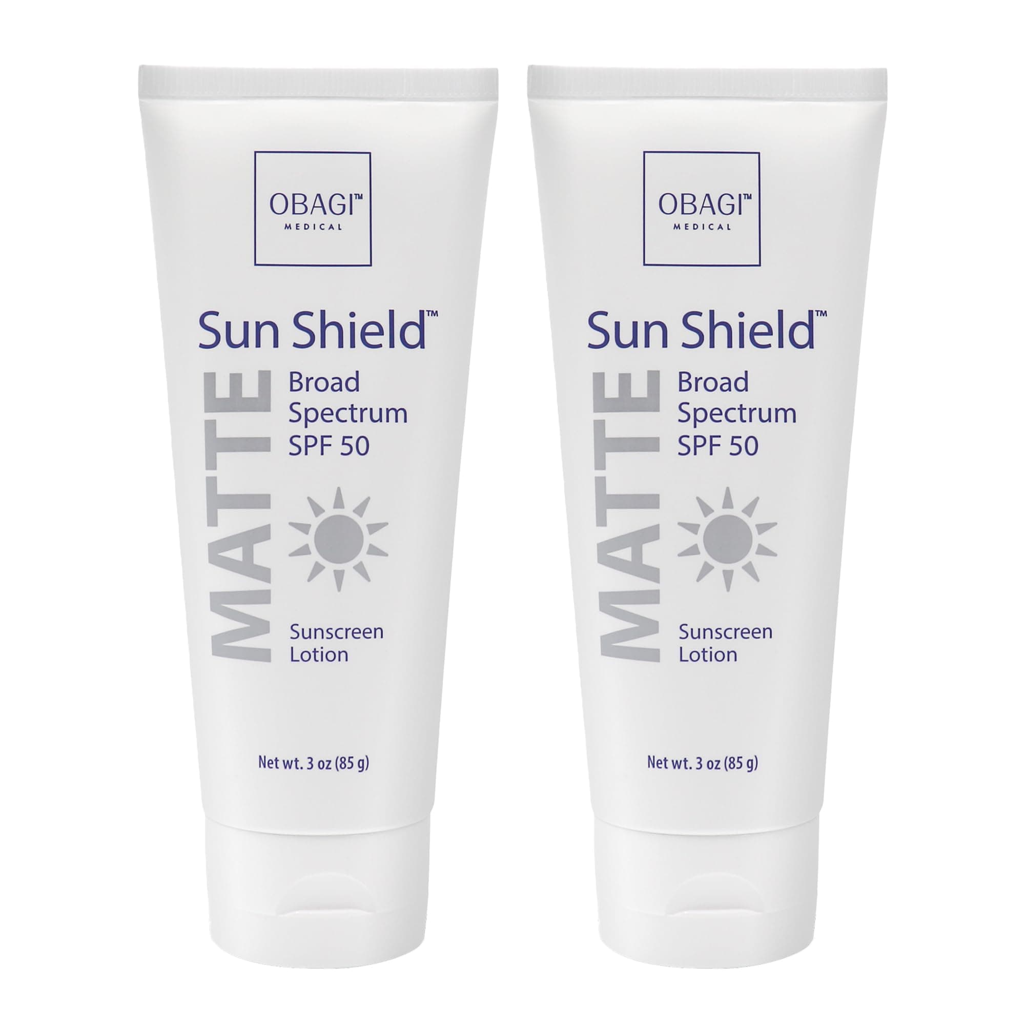 Obagi Sunscreen Sun Shield Matte Broad Spectrum SPF 50 Sunscreen, combines UVB absorption and UVA protection, 3 oz