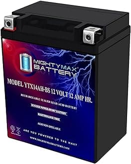 YTX14AH-BS - 12 Volt 12 AH, 210 CCA, Rechargeable Maintenance Free SLA AGM Motorcycle Battery