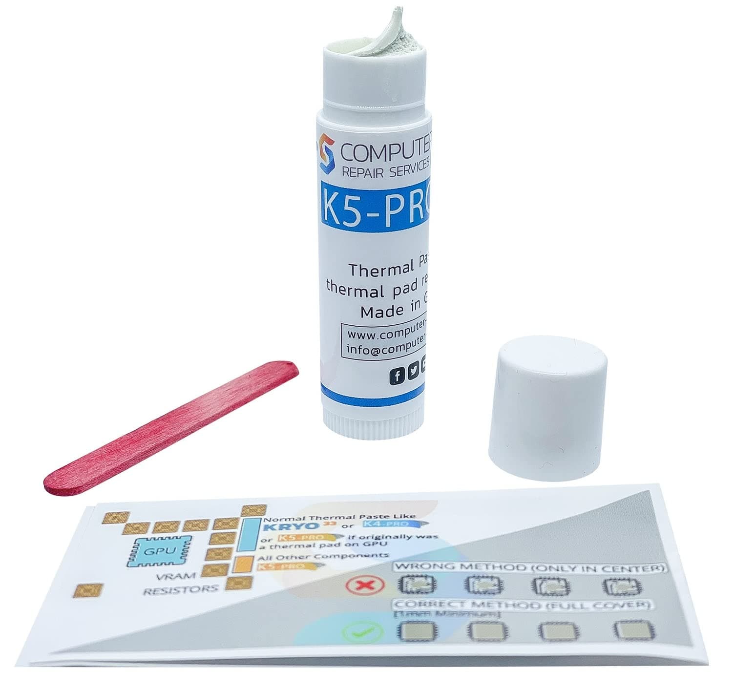 K5 PRO 10g Viscous Thermal Paste - Compatible with Apple iMac, Asus ROG, Acer Nitro, MSI Laptops, RTX 3080, 2080TI, 3090, PS4, Nintendo Switch, Xbox