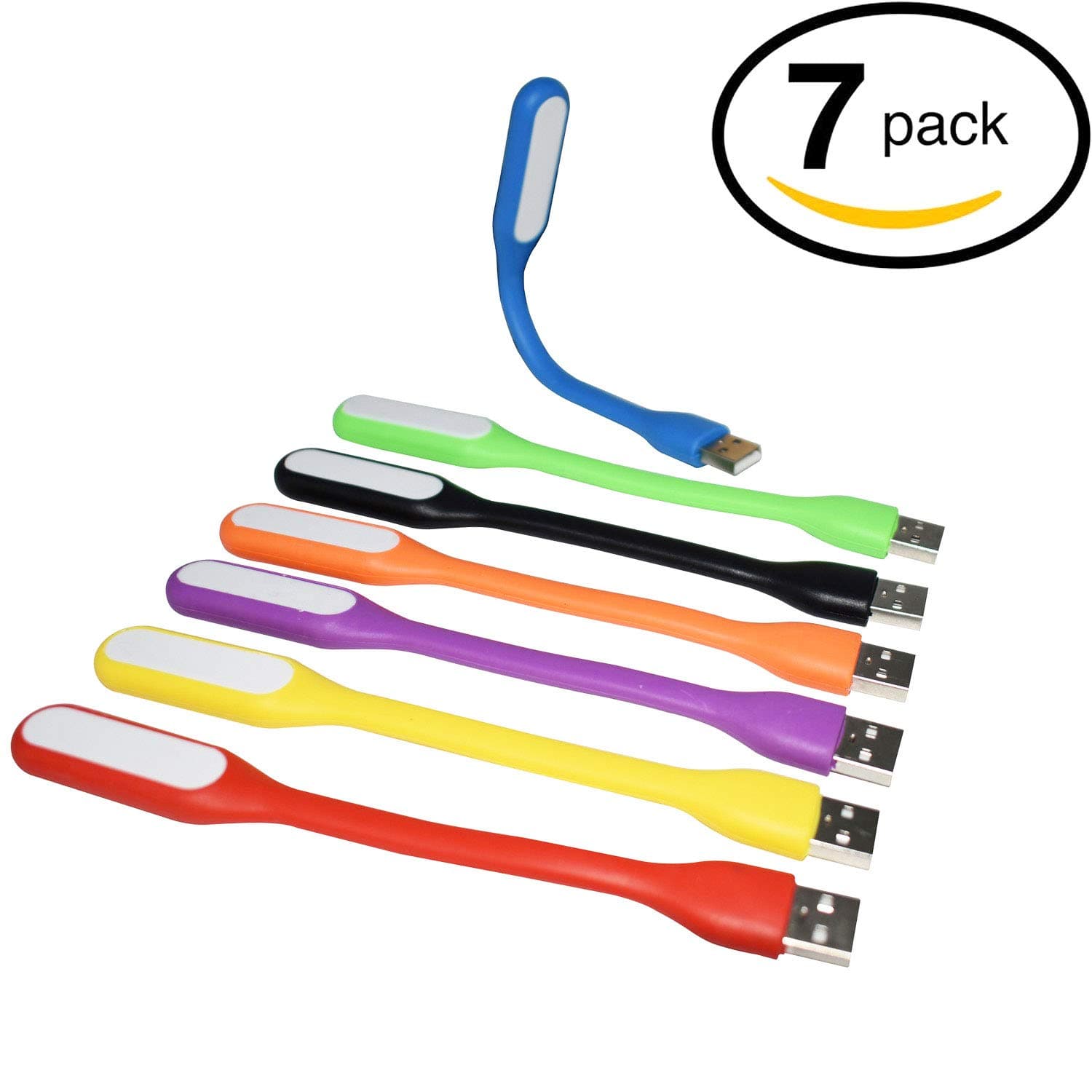 (7 Pack) Flexible Mini USB LED Light Lamp Adjustable Portable for Power Bank PC Laptop Notebook Computer Keyboard Outdoor Night Working Walking & Book Reading and Other USB Devices