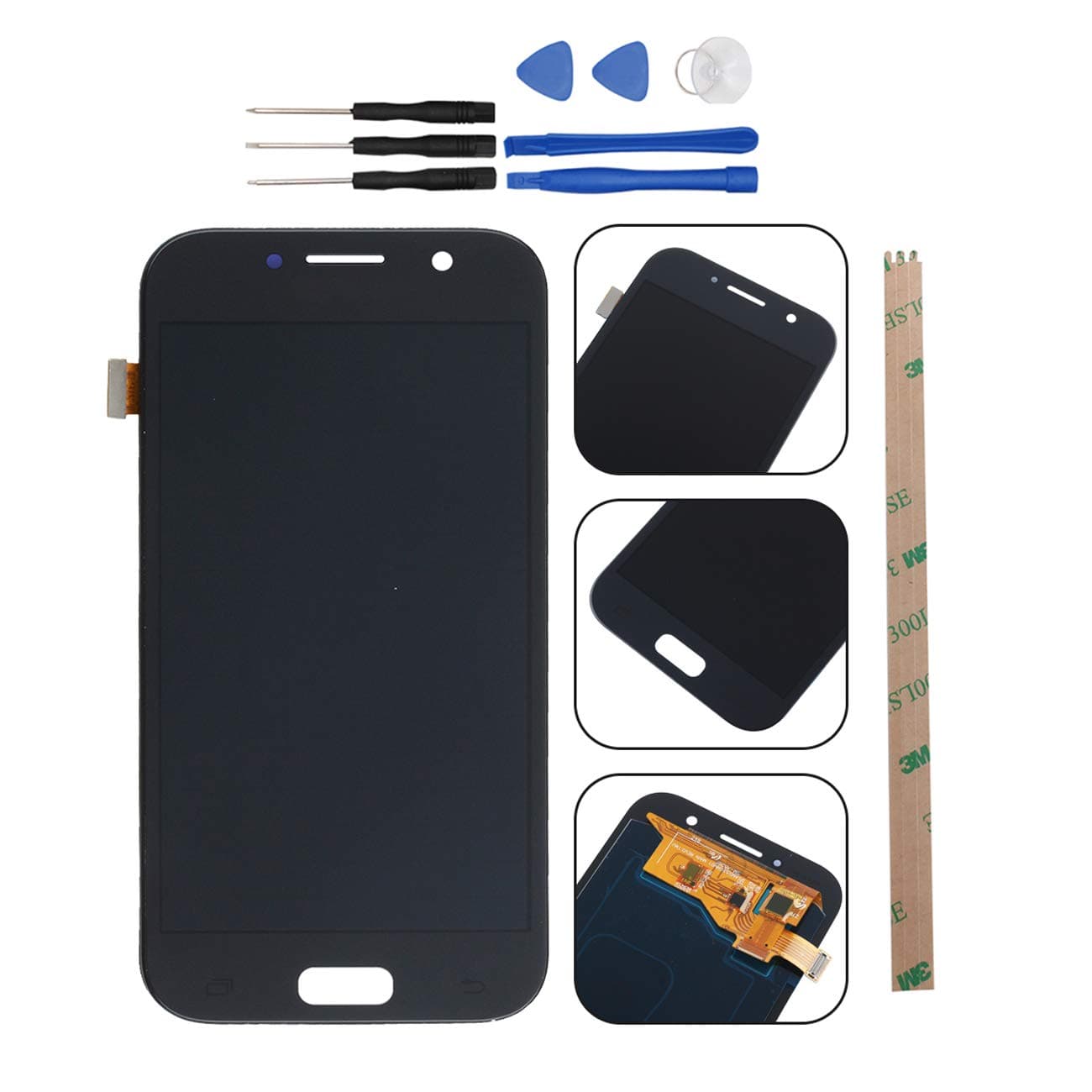 HYYT Replacement for Samsung Galaxy A5 A520 A520F 2017 LCD Digitizer Screen LCD Display and Touch Screen Assembly (AMOLED Black)