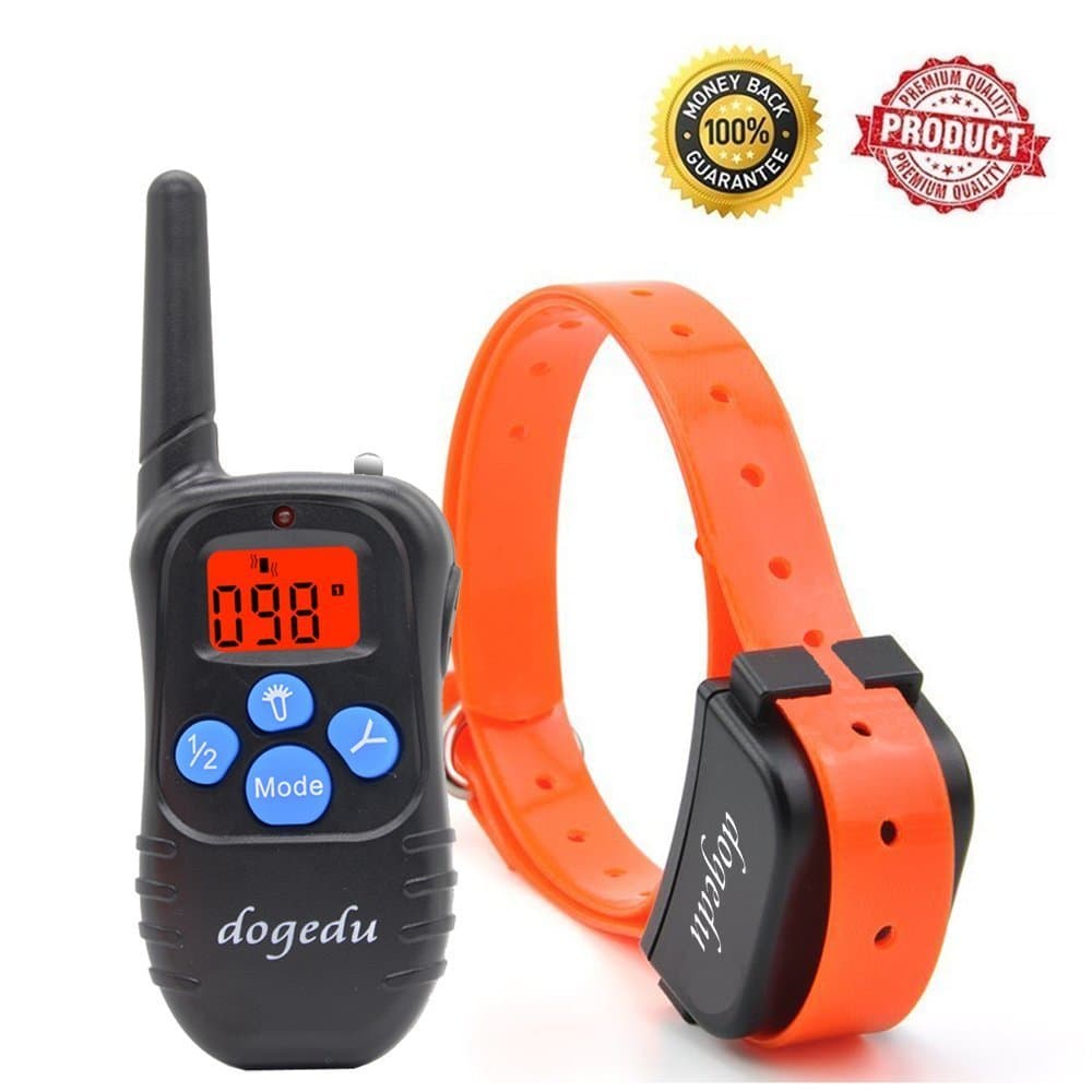DU518DR1 Rechargeable Rainproof 350 Yard Remote Dog Training E-Collar with Vibration shock flashlight Safebeep
