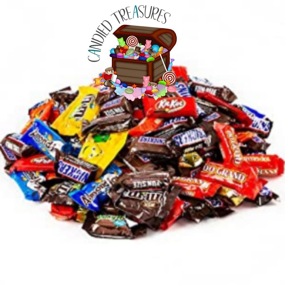 Bundle of Assorted chocolate Candy (5.6 lbs) Variety. Reeses, Milky Way Bars, M&Ms, Snickers, Peanut M&Ms, Twix, Kit Kat, Almond Joy, York, 100 Grand