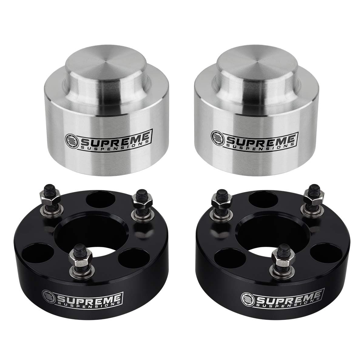 Supreme Suspensions - 3.5" Front + 2" Rear Lift Kit for 2009-2020 Dodge Ram 1500 4WD - T6 Billet Aluminum Full Suspension Lift Kit (Black & Silver)