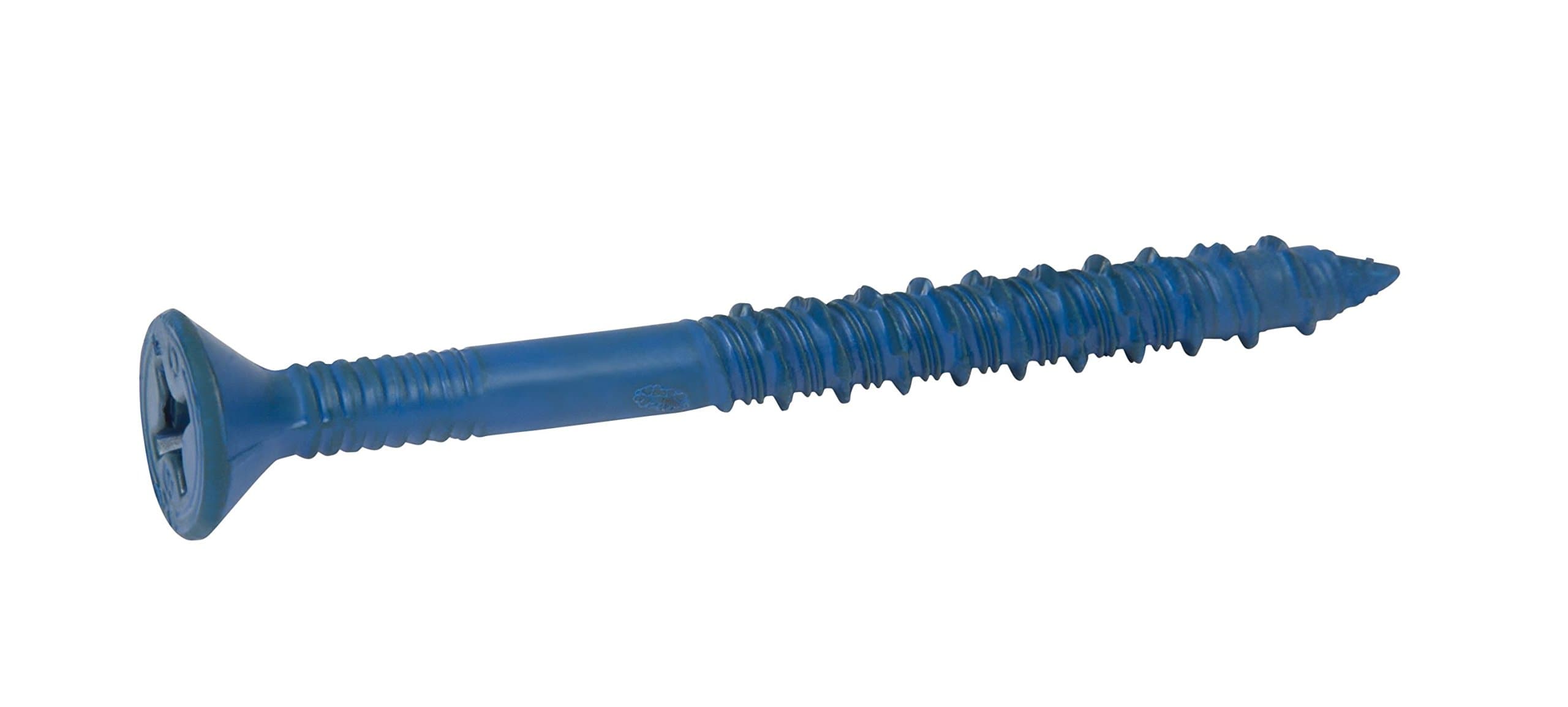 CONFAST 1/4" x 5" Blue Flat Phillips Concrete Screw Anchor with Drill Bit for Anchoring to Masonry, Block or Brick (100 per Box)